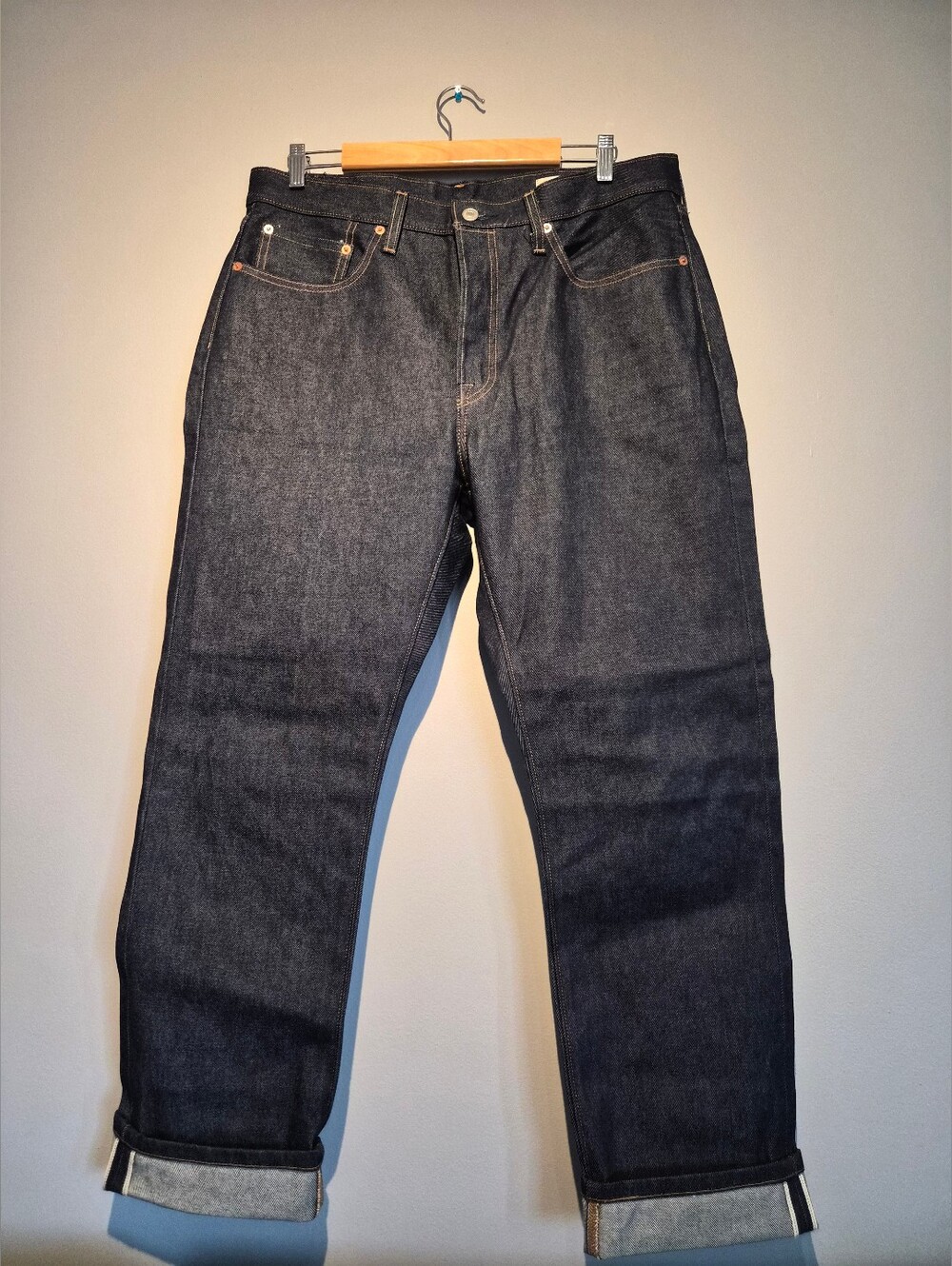 Levis 501 Selvedged Large "E" Dark Denim Jeans | Size 32 X 30